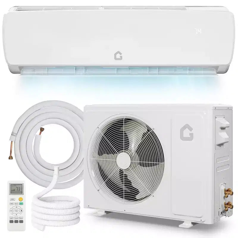 Ultra-Silenzioso 42dB|12000 BTU 19 SEER Climatizzatore a Pompa di Calore Mini-Split Senza Canalizzazione|3-in-1 Raffreddamento, Riscaldamento e Deumidificazione|Sistema AC Inverter Bianco 230V