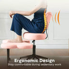 Pinmoco Sedia da ufficio ergonomica Criss Cross, sedia da meditazione regolabile in altezza, girevole a 360°, supporto lombare, sedia da lavoro e da ufficio, sedia ADHD