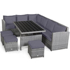 Costway Set da pranzo da 7 pezzi in rattan per esterni Divano componibile ottomano - Vedi dettagli