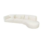 Divano componibile curvo moderno da 140 pollici con chaise longue, set da 3 pezzi, per soggiorno