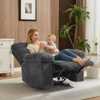 Poltrona reclinabile manuale, poltrona reclinabile ergonomica in tessuto traspirante con tasche laterali, divano singolo, adatta per soggiorno e camera da letto