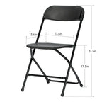 Sedia pieghevole in plastica da 10 pezzi capacità 158 kg per eventi, ufficio, matrimoni, feste, picnic, cucina, sala da pranzo