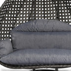 LeisureMod Sedia a Uovo Sospesa per 2 Persone con Supporto - Dondolo Pensile per Esterni/Interni in Rattan Intrecciato con Cuscini