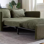 Divano Letto Convertibile in Velluto a Coste 3-in-1 con Letto Estraibile 64.5