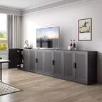 Armadio decorativo con 12 ripiani da 157 cm in vimini nero ad alta venatura del legno