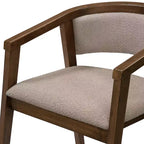 Christopher Knight Home Simon Set da pranzo 5 pezzi in legno di gomma stile Mid-Century moderno con sedie imbottite in bouclé