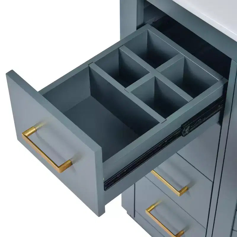 Mobile bagno 30 pollici con lavabo singolo, armadietto e 3 cassetti – Nero / Blu / Verde / Indaco / Bianco