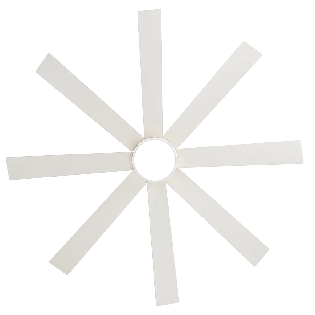 Ventilatore da soffitto nero da 65 pollici a 8 pale con luce LED e telecomando