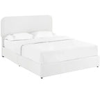 Letto Queen Size Moderno Rivestito in Bouclé con Cassetti Contenitore