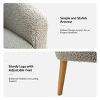 Poltrona Sheila Modern 30 W Boucle con gambe in legno massello, set da 2 di HULALA HOME