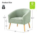 Poltrona Sheila Modern 30 W Boucle con gambe in legno massello, set da 2 di HULALA HOME