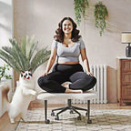 Pinmoco Sedia da ufficio ergonomica Criss Cross, sedia da meditazione regolabile in altezza, girevole a 360°, supporto lombare, sedia da lavoro e da ufficio, sedia ADHD