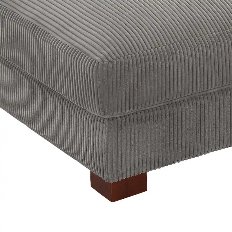 Pouf poggiapiedi oversize in velluto a coste moderno