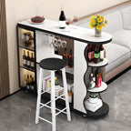 Tavolo da bar a forma libera con top in pietra moderna e contenitore per bar domestici