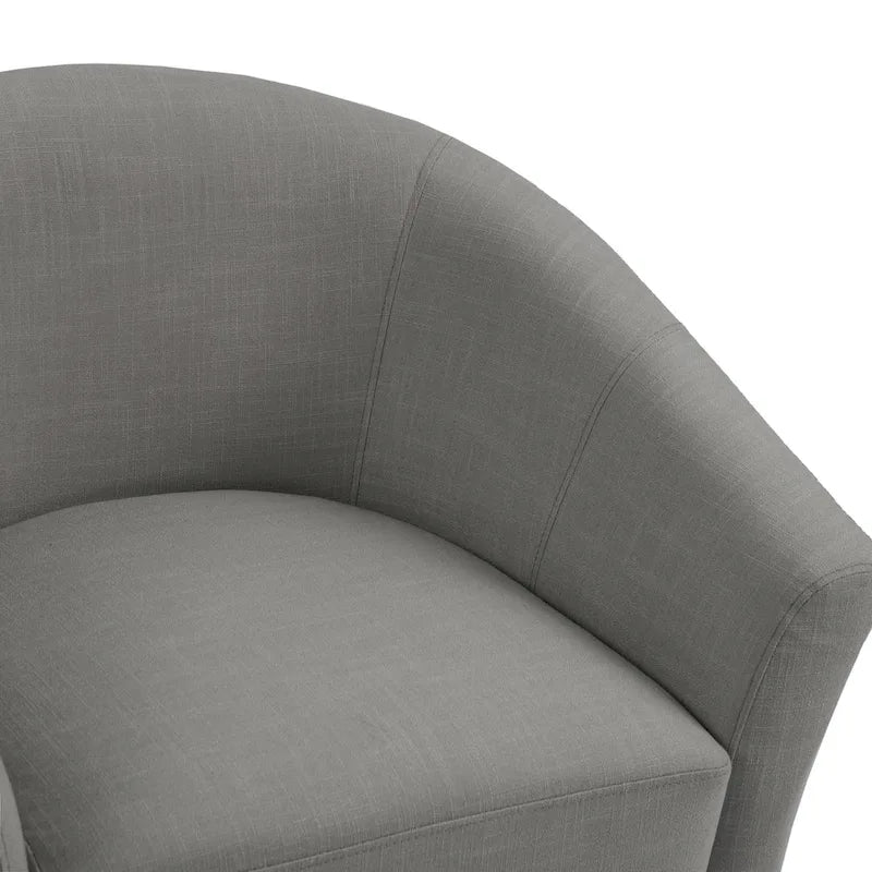 Set di 2 Poltrone Club con Braccioli in Lino a Botte Moderne