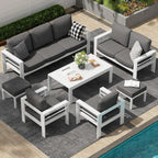 AECOJOY Set di mobili da giardino a 7 pezzi in alluminio Set da conversazione per esterni