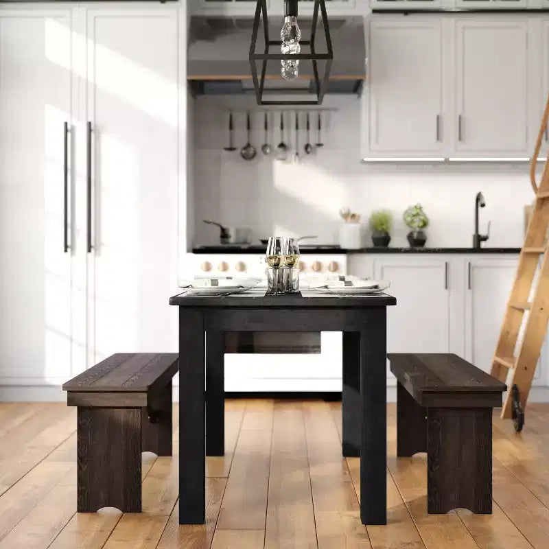 Flash Furniture Tavolo da Pranzo Rettangolare Rustico in Pino Massiccio 46 x 30