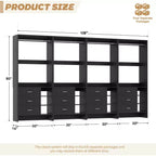 Besiost Set di 4 organizer per armadio con cassetti in legno e aste appendiabiti