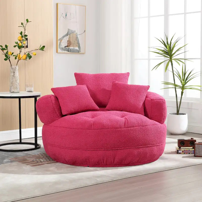Divano Pigro Rotondo – Bianco/Blu/Grigio/Giallo/Arancione/Rosso Rosa/Blu Marino/Verde, Posto Singolo e Coppia