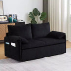 Divano Letto Convertibile in Velluto a Coste 3-in-1 con Letto Estraibile 64.5