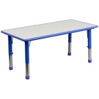 Set Tavolo Attività Rettangolare Regolabile in Altezza in Plastica Emma and Oliver 23.625"W x 47.25"L con 6 Sedie