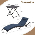 Set di 3 Chaise Lounge da Esterno Kullavik