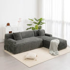 Divano componibile Cloud, divano moderno imbottito con 2 cuscini decorativi, divano combinabile liberamente, divano componibile a L