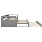 Whisen Twin XL Daybed in Legno con 2 Letti Estraibili, 3 Vani portaoggetti, 1 Luce Gratuita e USB per la Ricarica