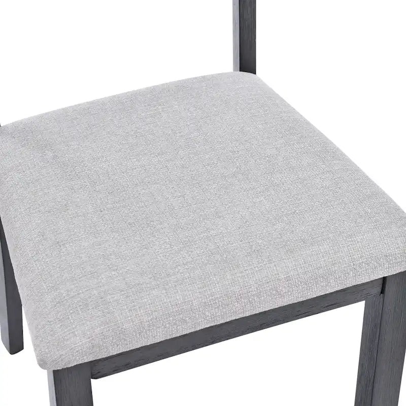 Set di 5 mobili da pranzo in legno massello 47L (1 tavolo + 4 sedie con schienale a doghe)