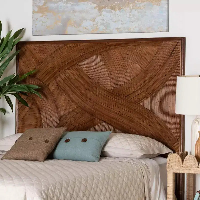 Testata Indipendente in Rattan Elettra di bali & pari King: Realizzata a Mano, Nessun Assemblaggio, Design Bohemien