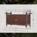 Carrello per Barbecue da Esterno con Piano in Acciaio Inox (sgabello non incluso)