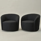 Poltrona girevole a barilotto imbottita KINWELL da 34 pollici (Set di 2)