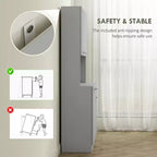 71 Armadio dispensa da cucina, mobile contenitore alto con supporto per microonde, credenza da cucina moderna, 3 ripiani regolabili per soggiorno, sala da pranzo