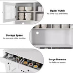 Mobile Dispensa da Cucina con Supporto per Microonde, Credenza con Mobile Buffet e Ripiani Regolabili, per Cucina, Sala da Pranzo
