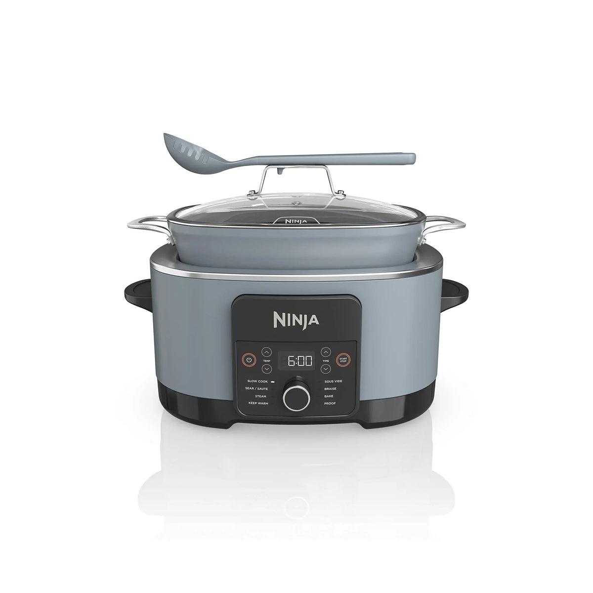 Multi-Cooker da 8,5 litri, con 8 funzioni in 1: Slow Cooker, Pentola Olandese, Vaporiera, Coperchio in Vetro, Cucchiaio Integrato, Pentola Adatta al Forno fino a 260°C