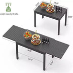 Tavolo da pranzo Okak in alluminio, estensibile per esterni, tavolo da cucina per sala da pranzo