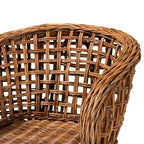 bali & pari Mario Set di 2 sedie da pranzo in legno di teak con finitura marrone naturale e rattan, stile bohémien moderno