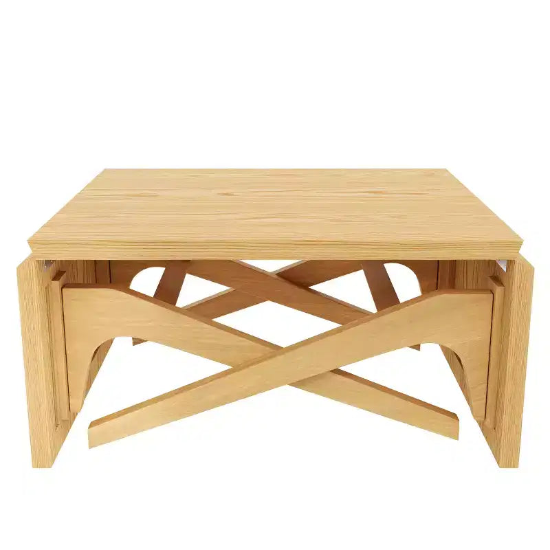 Tavolino da Caffè 2 in 1, Tavolo da Pranzo Estensibile, Tavolo Regolabile in Altezza per Casa e Ufficio, Salvaspazio - ModernLuxe