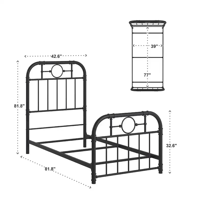 Letto in metallo nero