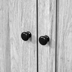 HOMCOM Credenza da Cucina 63,5 cm con Vetrina Superiore, Armadietto Dispensa con 4 Ripiani, Cassetti, Ante in Vetro, Ripiano Aperto per Microonde