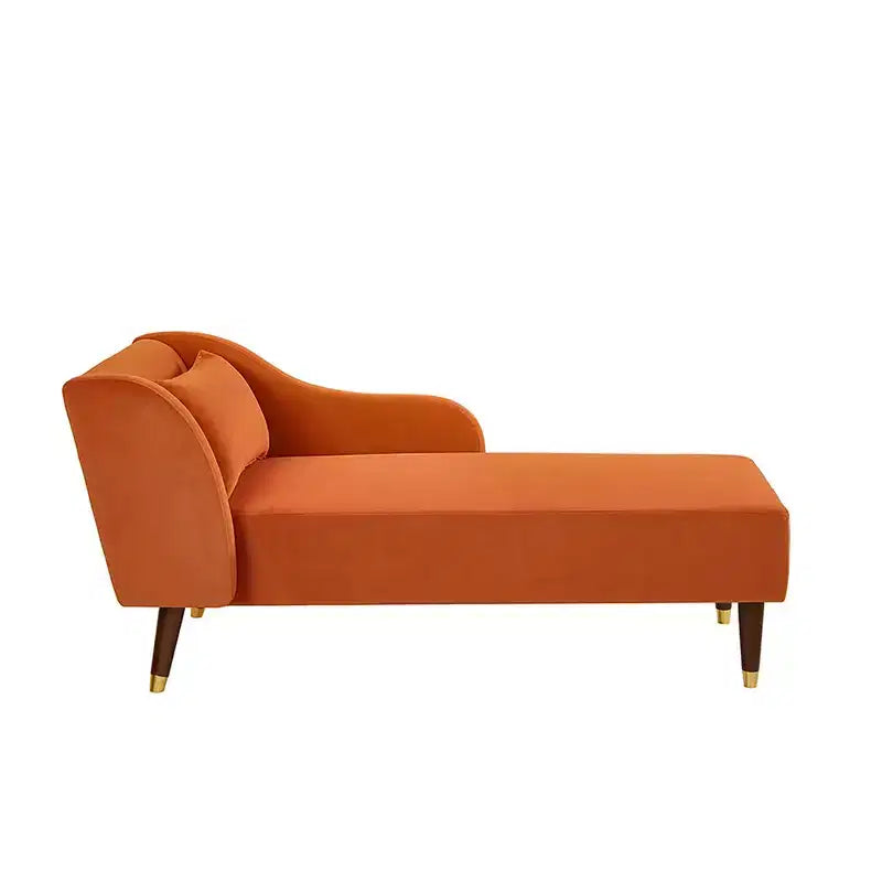 Chaise Longue Moderna in Velluto, Chaise Longue Imbottita con Bracciolo Curvo, Divano Letto per Camera da Letto, Ufficio, Soggiorno
