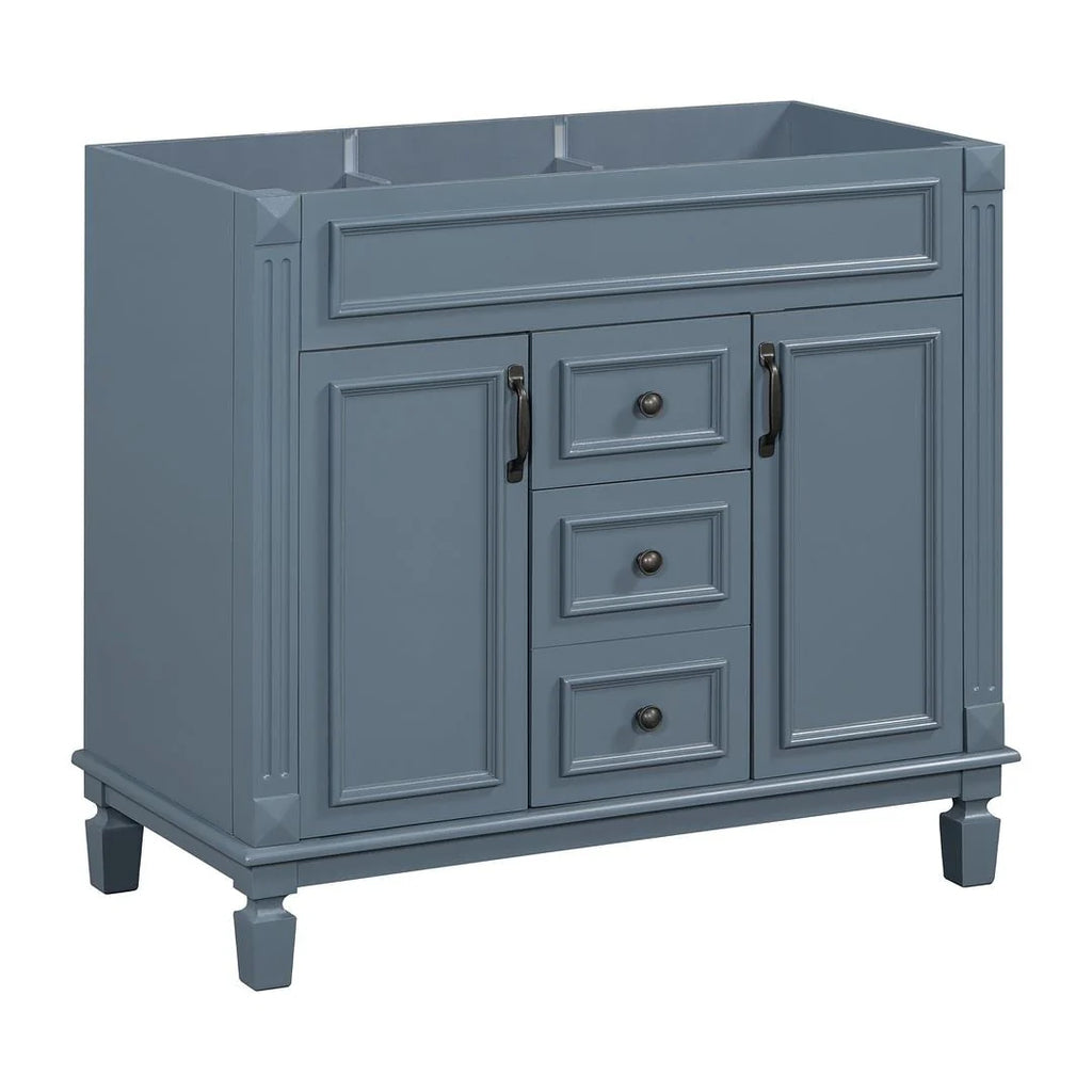 Mobile Bagno Moderno da 90cm con Lavabo Integrato e Specchiera, 2 Ante e 2 Cassetti