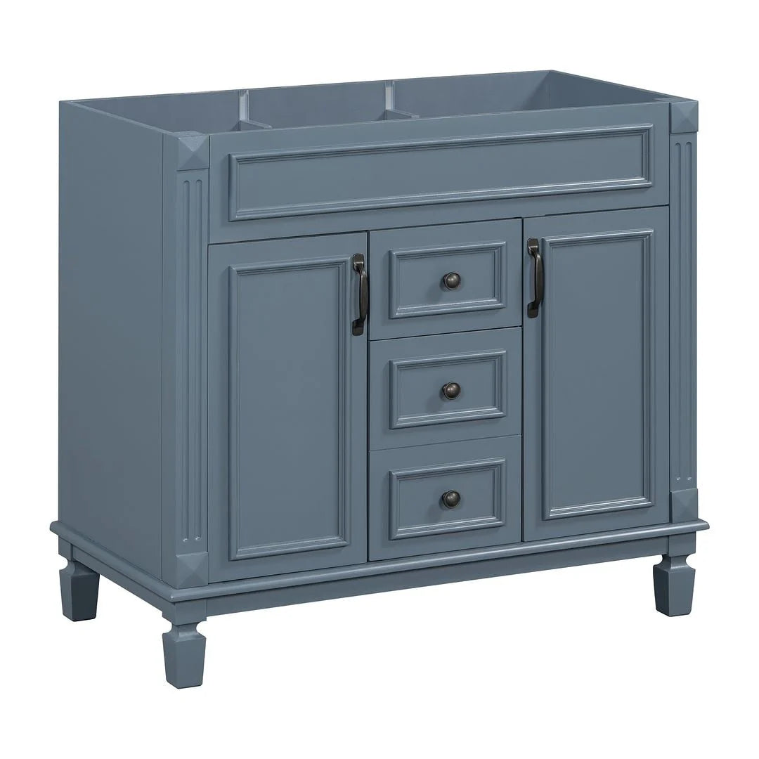 Mobile Bagno Moderno da 90cm con Lavabo Integrato e Specchiera, 2 Ante e 2 Cassetti