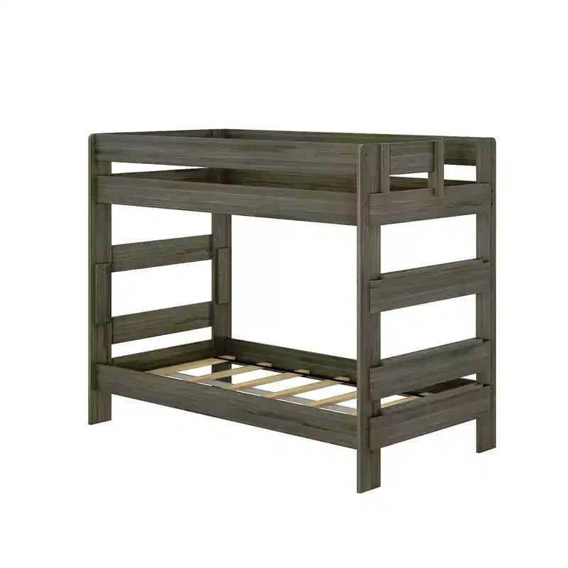 Letto a castello in legno massello Plank+Beam, stile rustico, singolo su singolo, per adulti