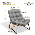 Poltrone Papasan da Esterno con Cuscino in Rattan PE, Comode Poltrone da Patio con Tavolino Laterale
