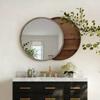 GDFStudio Norvyn 23.6 Specchio da Parete Rotondo con Armadietto Scorrevole