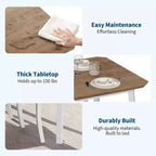 Tavolo e sedie da cucina con struttura in metallo, set da 5 pezzi, con design smussato