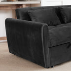 64,96 Velvet Divano Letto Convertibile 3-in-1 con Schienale Regolabile, Tasca Portaoggetti e Capacità di Carico di 227 kg