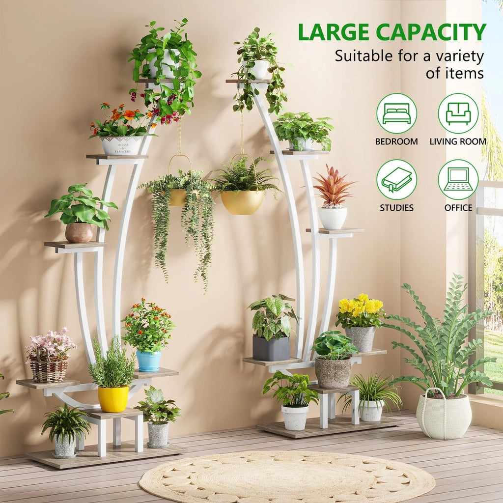 Fioriera Verticale per Piante da Interno a 6 Livelli per Giardino - Set da 2 Pezzi