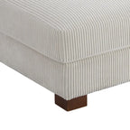 Pouf poggiapiedi oversize in velluto a coste moderno